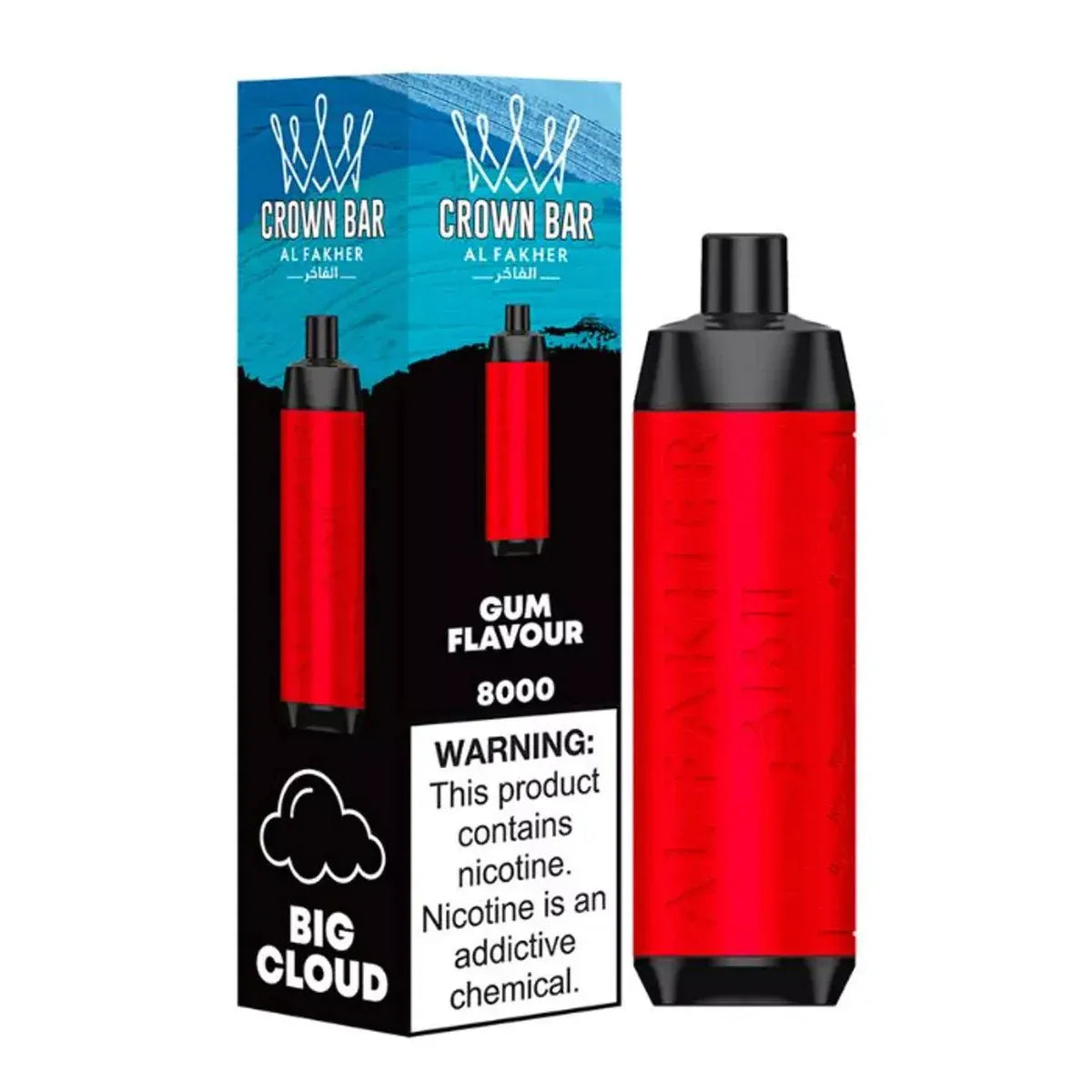 Al Fakher Crown Bar 8000 Puffs Shisha Vape - Box of 10 Euro City Vape Al Fakher Crown Bar 8000 Puffs Shisha Vape - Box of 10 Euro City Vape